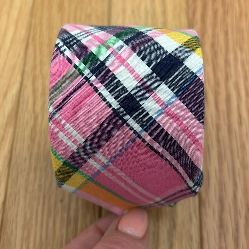 Pink Plaid Tie‎
